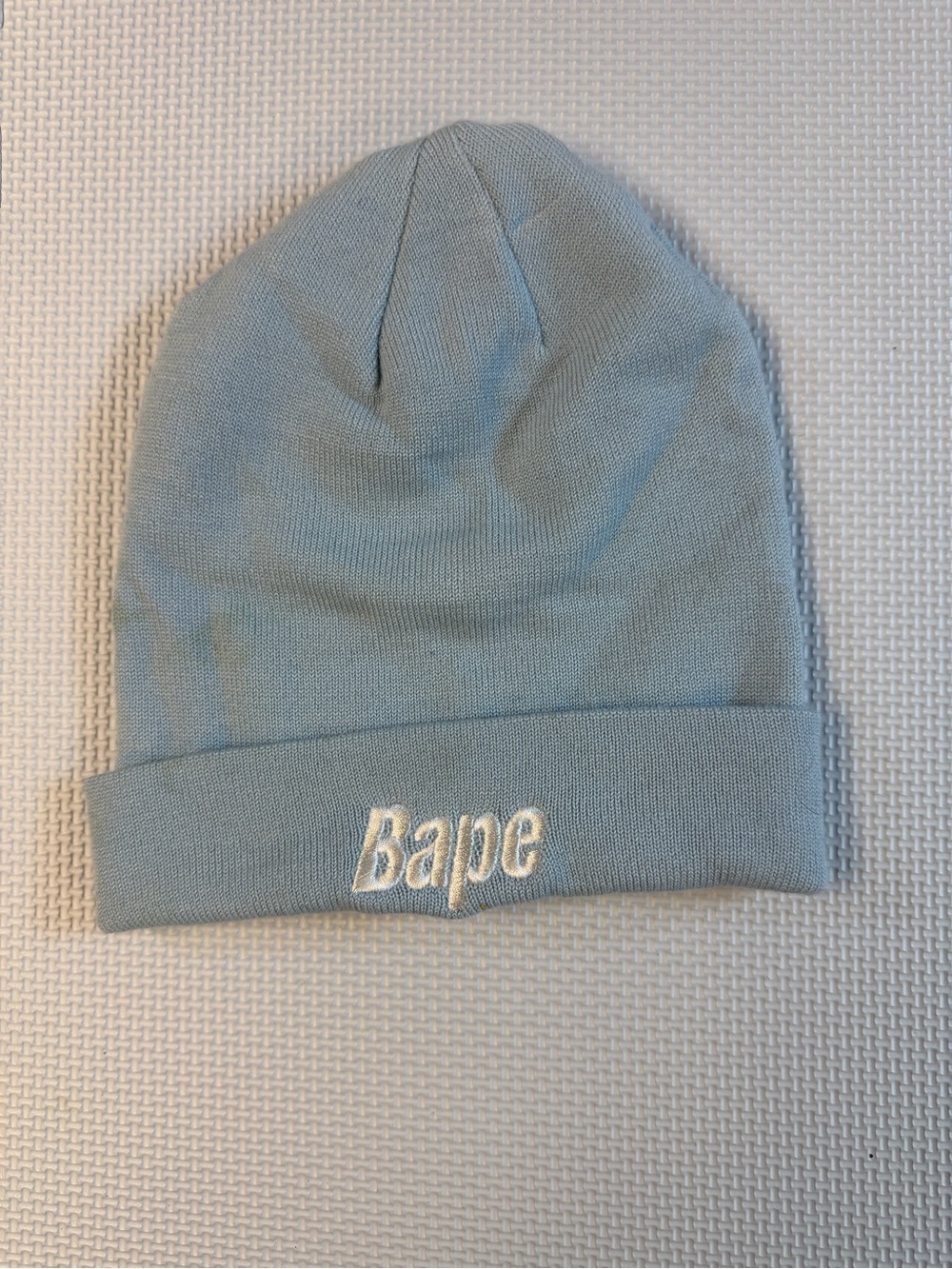 Bape S/M Pale Blue Ribbed Cuffed Beanie